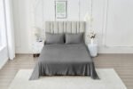 4 Piece Soft Plain Bed Sheet Set - Charcoal