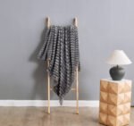Luxury Ribbed Fleece Throw - Charcoal - Image 6