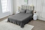 4 Piece Soft Plain Bed Sheet Set - Charcoal