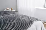 Luxury Ribbed Fleece Throw - Charcoal - Image 4
