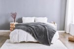 Luxury Ribbed Fleece Throw - Charcoal - Image 2