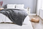 Luxury Ribbed Fleece Throw - Charcoal - Image 3