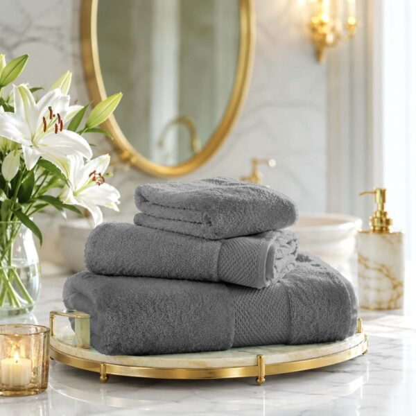 Ultra Soft Plush Absorbent Towel Set - Charcoal