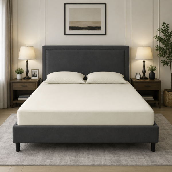 100% Cotton 400 TC Fitted Bed Sheet - Cream