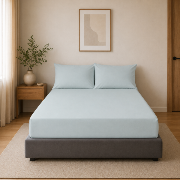 Non Iron Extra Deep Fitted Sheet - Duck Egg