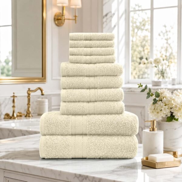 10 Piece Super Absorbent Towel Bale Set - Cream