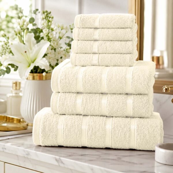 8 Piece Ultra Soft Cotton Towel Bale Set - Cream