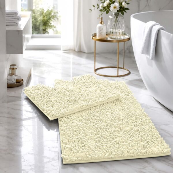 2Piece Loop Bath Mat Set - Cream