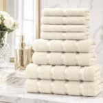 8 Piece Ultra Soft Cotton Towel Bale Set - Cream