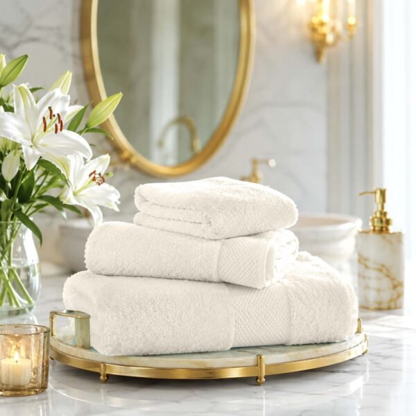 Ultra Soft Plush Absorbent Towel Set - Cream