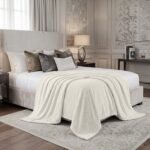 Popcorn Fleece Throw Blanket - Cream