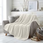 Popcorn Fleece Throw Blanket - Cream