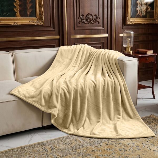 Luxury Plush Fur Throw - Cream