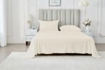 4 Piece Soft Plain Bed Sheet Set - Cream