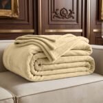 Luxury Plush Fur Throw - Cream