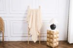 Luxury Ribbed Fleece Throw - Cream - Image 3