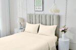 4 Piece Soft Plain Bed Sheet Set - Cream