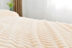 Luxury Ribbed Fleece Throw - Cream - Image 5