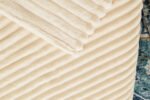Luxury Ribbed Fleece Throw - Cream - Image 8