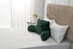 Cosy Heated Ribbed Cuddle Cushion with Armrest Support - Dark Green - Image 4