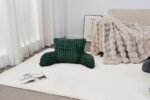 Cosy Heated Ribbed Cuddle Cushion with Armrest Support - Dark Green - Image 2