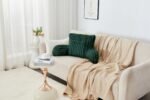 Cosy Heated Ribbed Cuddle Cushion with Armrest Support - Dark Green