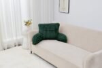 Cosy Heated Ribbed Cuddle Cushion with Armrest Support - Dark Green - Image 3