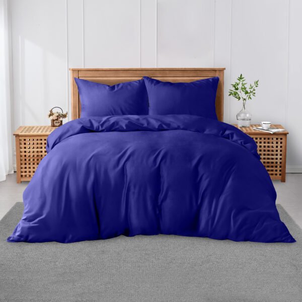 Luxury Plain Soft Duvet Cover Set - Royal Blue