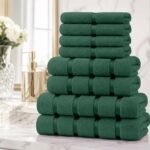 8 Piece Ultra Soft Cotton Towel Bale Set - Dark Green
