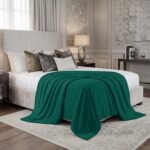 Popcorn Fleece Throw Blanket - Dark Green
