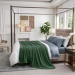 Mink Fur Throw Dark Green