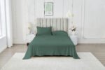 4 Piece Soft Plain Bed Sheet Set - Dark Green