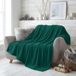 Popcorn Fleece Throw Blanket - Dark Green