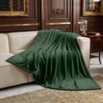 Mink Fur Throw Dark Green