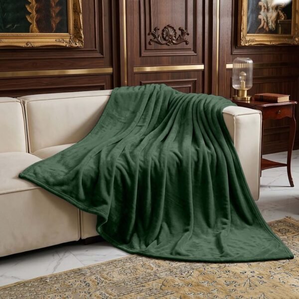 Mink Fur Throw Dark Green
