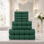 8 Piece Ultra Soft Cotton Towel Bale Set - Dark Green