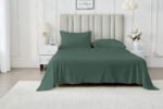 4 Piece Soft Plain Bed Sheet Set - Dark Green