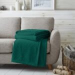 Popcorn Fleece Throw Blanket - Dark Green