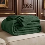 Mink Fur Throw Dark Green