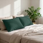 Super Soft Cosy Plain Pillowcase Set - Dark Green