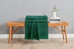 Luxury Ribbed Fleece Throw - Dark Green - Image 5
