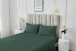 4 Piece Soft Plain Bed Sheet Set - Dark Green
