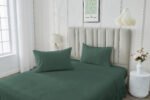 4 Piece Soft Plain Bed Sheet Set - Dark Green