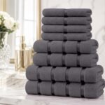 8 Piece Ultra Soft Cotton Towel Bale Set - Dark Grey