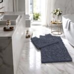Extra Large Loop Bath Mat Set - Dark Grey