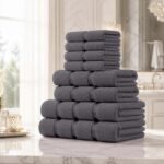 8 Piece Ultra Soft Cotton Towel Bale Set - Dark Grey