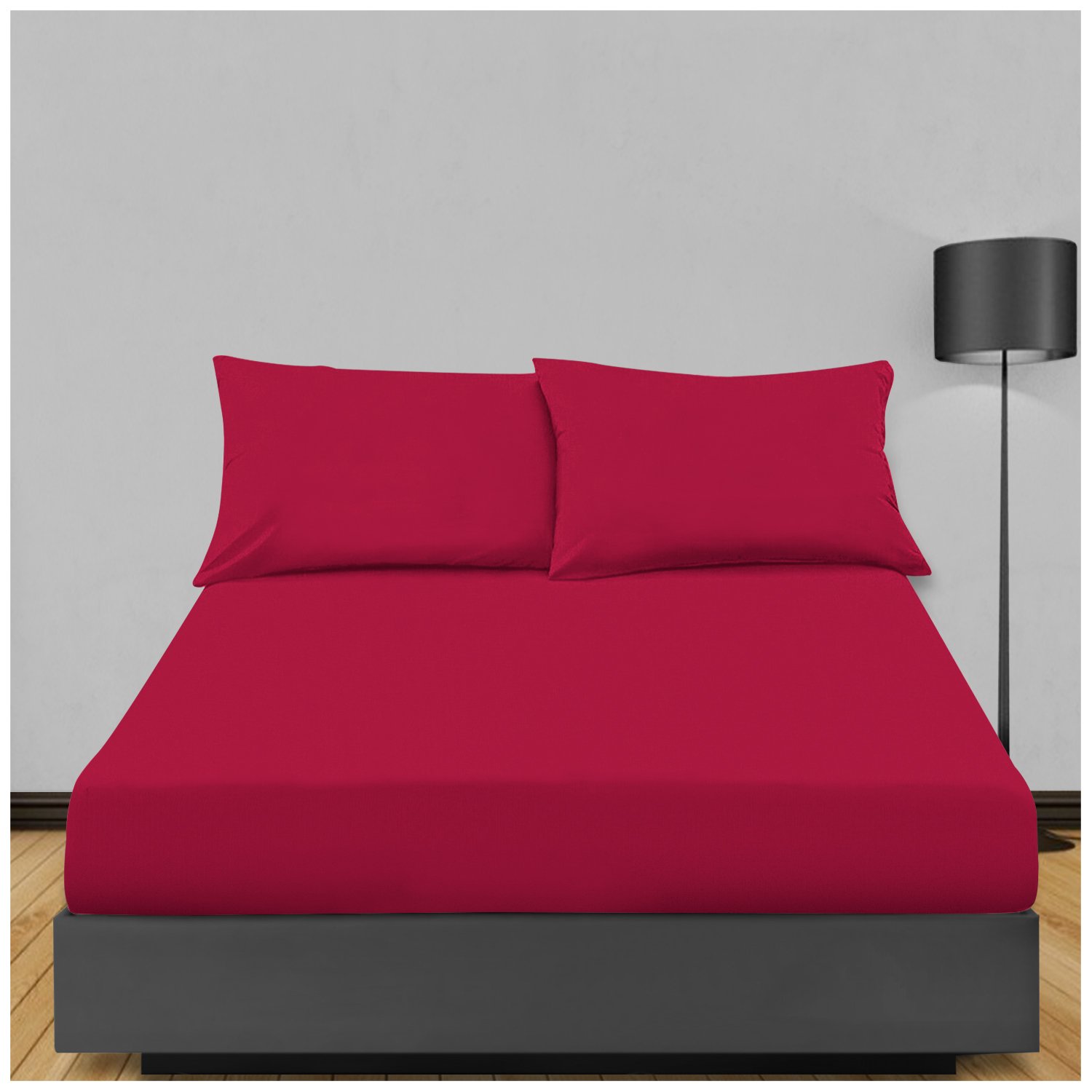 Deep Fitted Sheet 01 Non Iron Extra Deep Fitted Sheet - Red