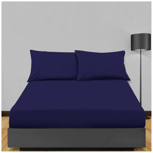 Non Iron Extra Deep Fitted Sheet - Navy