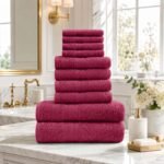 10 Piece Super Absorbent Towel Bale Set - Deep Red