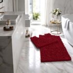 2Piece Loop Bath Mat Set - Deep Red